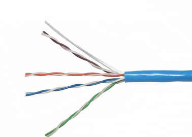 O cabo de Lan Jacketed azul do cobre 4 rede de UTP Cat6 dos pares cabografa 305m
