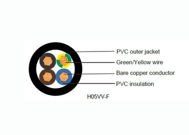 300/500 de fio bonde do multi núcleo flexível de V H05VV-F &amp; de cabo, cabo de cobre para aparelhos eletrodomésticos
